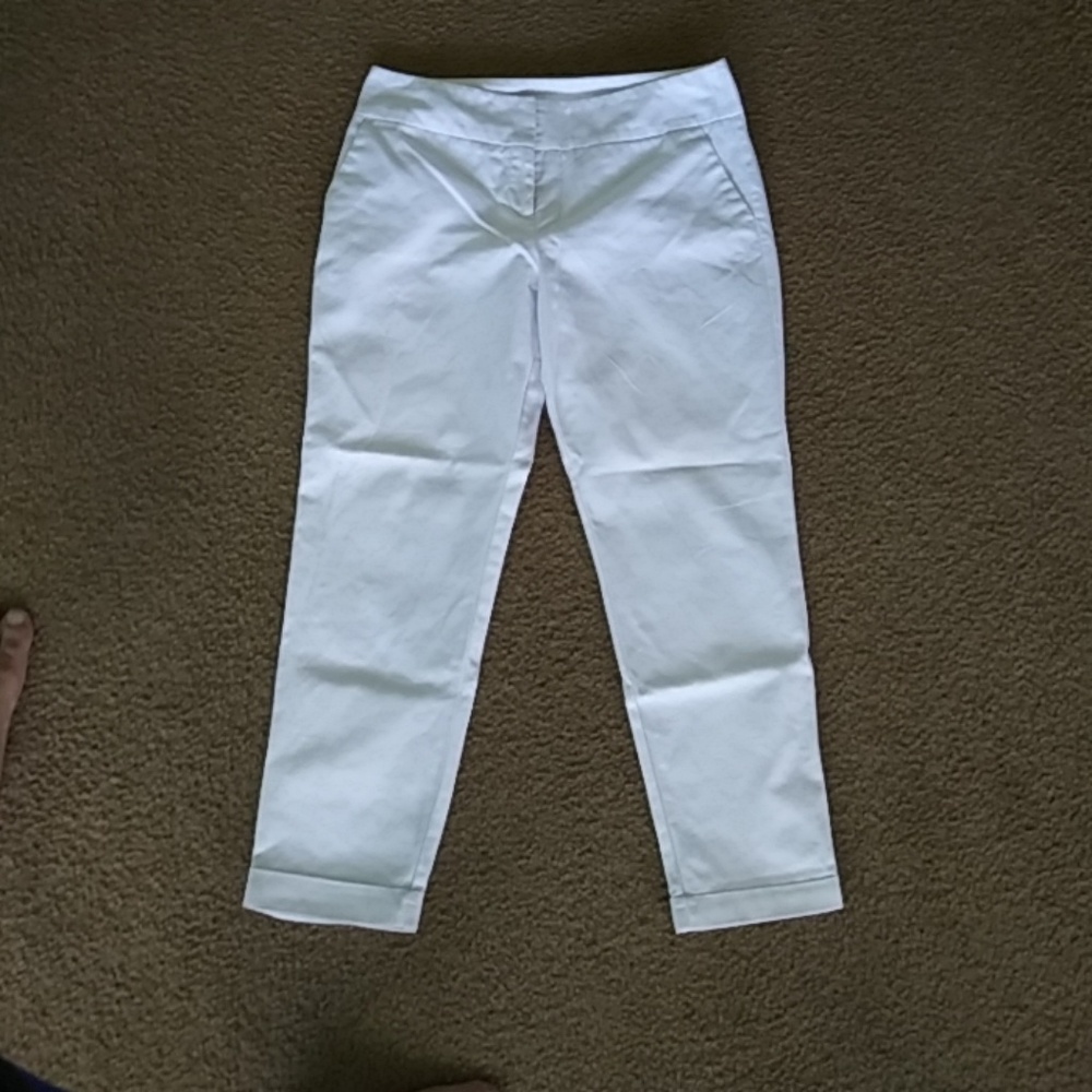 Worthington women 14 slim-fit white slacks stretch